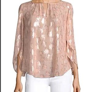 Lilly Pulitzer Becca Silk Woven Palms clip Top.